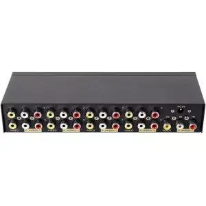 DTECH 전원 공급 8 Way 3 RCA 스플리터 박스 1 in 출력 복합 비디오 오디오 분배 복제기 TV 프로젝터