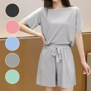 여자 잠옷 투피스 여름 쿨링 이지웨어 플 세트