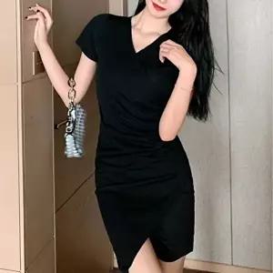 여름원피스 우아한 하객 검정원피스 오피스룩 며느리룩