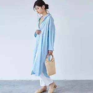 가을원피스 롱셔츠원피스 가을겨울 광택 소재 깔끔한 캐주얼룩