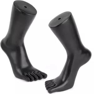 프라멘디노 2팩 플라스틱 마네킹 발 디스플레이 모델 스탠드 보석 발목 체인 양말 블랙 레프트 라이트