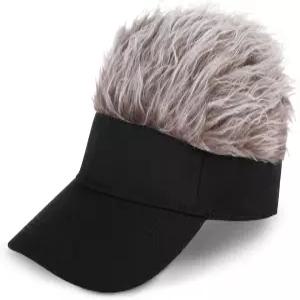 머리카락이 있는 리길트 남성용 바이저 모자 재미있는 스파이크 헤어 가발 참신함 조절 가능한 야구