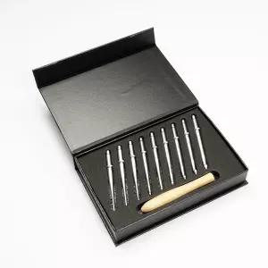 9가지 크기(2.5-6.5mm)의 루이디 교체용 크로셰 후크 세트 - 대나무 손잡이 및 알루미늄 헤드 바늘 키트