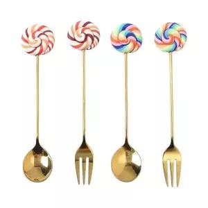 롤리팝 HB12OH61 티스푼 포크 (4p) DK16