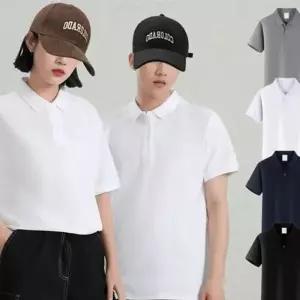 WL 카라티 데일리 디자인 스타일 베이직 캐주얼 남녀공용 무지 깔끔한 편안한 가벼운 반팔