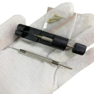 금속 시계 밴드 링크 제거 키트 팔찌 스트랩을 조절하고 도구 사이즈 핀 제거기 추가 교체가 포함된 수리