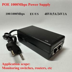 48V/12V POE 인젝터 이더넷 CCTV 전원 어댑터 IP 카메라 전화용 0.5A /2A 24W 스위치 EU/US 옵션