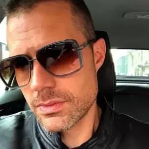 남성 스텀펑크 사각 편광 선글라스 눈부심 자외선차단 드라이브 고급 안경케이스증정