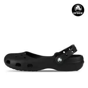 크록스 클래식 발레 여성 플랫 슈즈 샌들 블랙 211994-001