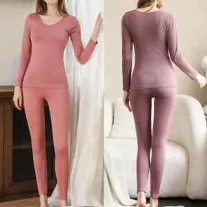여성 슬림 골지 내복 상하의 세트 겨울 이너 보온 기모 겨울이너 여자 이너웨어 안감_23937041