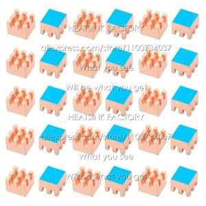 6x6x5mm 순수 구리 소형 방열판 라디에이터 냉각기 라즈베리/바나나 파이 IC RAM 메모리 CPU 용 열 패드 냉