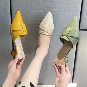 스틸레토 레더 4컬러 여성 뮬 블로퍼 LK23