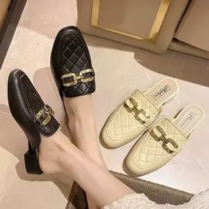 퀼팅 슬리퍼 여성 2컬러 체인 블로퍼 BLP24