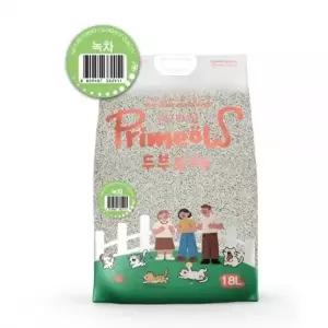 프리미요 고양이 모래 두부모래 18L (녹차)