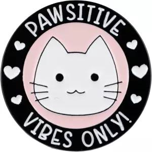 동물 애호가 애완동물 주인을 위한 포슈티브 바이브 귀여운 고양이 라펠 핀 포지티브 캣 펀 배지 브로치