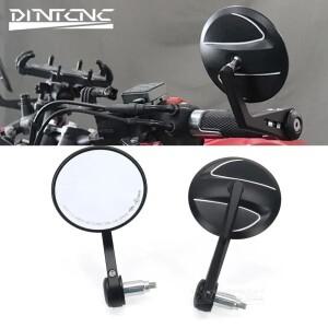 DUCATI DIAVEL V4 용 핸들 바 엔드 백미러 1260 알루미늄 액세서리 CNC 양방향 유리 E9 인증 바이크 오토바