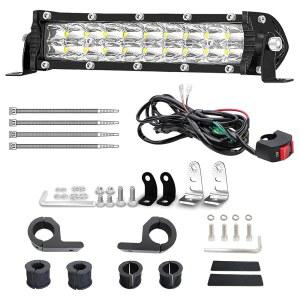 더트 바이크 라이트 바, 7인치 오토바이 LED 헤드라이트 나이트 라이딩 키트 60W 6000LM, 7/8인치 핸들바 장착 클램프 브래킷 및 12V 배선 하네스 스위치, CRF XR TTR KLX MTB Ebike