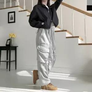 지퍼 트레이닝 카고 와이드팬츠 JMM WSF2009 여자 스트링