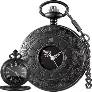 체인 크리스마스 졸업식 선물 아버지의 날이 있는 티옹 로마 숫자 스케일 쿼츠 포켓 시계