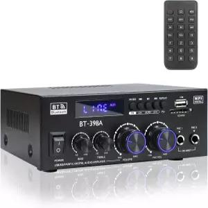 Jengoep BT-398A 스테레오 오디오 앰프 스피커용 수신기 Max 900W FM 라디오가 포함된 2.0 채널 USB/SD/AUX