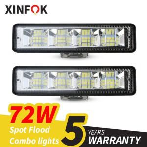 72W 자동차 작업 조명 LED 바 4x4 24 오프로드 SUV ATV 트랙터 보트 트럭 굴삭기 12V led 콤보 빔
