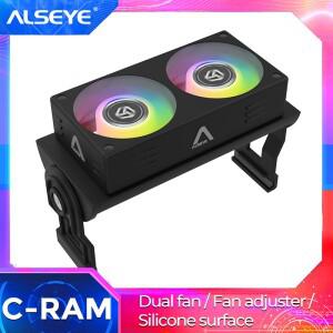 ALSEYE RAM 냉각 팬 12V PWM 램 메모리 쿨러 듀얼 60mm 팬 포함 DDR 용 1200-2000RPM 라디에이터