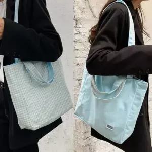 보부상가방 무지 리버서블가방 숄더백 원픽 양면 2컬러 리버서블 보부상 체크 에코백