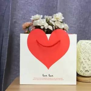 ( )선물쇼핑백 종이봉투 레드하트쇼핑백 대15개 쇼핑백 에코백