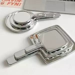 휴대용 손거울 소형 사각형 원형 실버 메이크 미니거울 피부관리샵거울 미러 뷰티