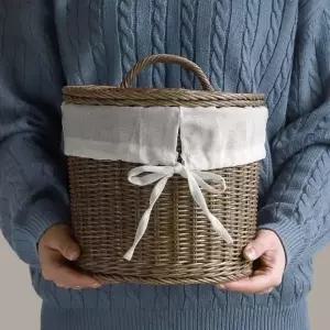 수제 라탄 바스켓 과일 야채 바구니 왕골 화분커버 S 깊은 소품 채소 미니