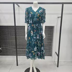 꼼빠니아플라워 쉬폰 롱 피스 꽃 프린트 CAEU4WOP100