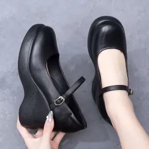 알마센 여성 하이힐 슈즈 봄여름 리얼 가죽 웨지힐 가보시 구두 러블리 ADOR2