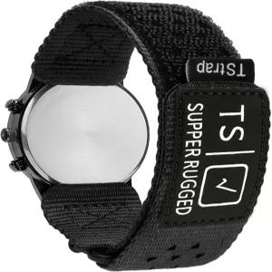 TStrap 나일론 스포츠 시계 밴드 - 남성용 블랙 퀵 릴리스 스트랩 운동용 군용 스마트 팔찌 교체 Correa