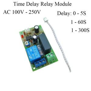 AC 110V 220V 시간 지연 릴레이 모듈 트리거 제어 스위치 조절 가능 5초 60초 300초 타이머 차단