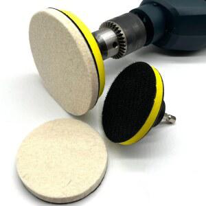 펠트 패드 폴리시 휠 백킹 드릴 어댑터 키트 거울 광택 유리 스테인레스 스틸 광택제 4 개/세트