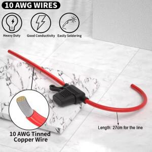[호환품]신형 자동차 미니 방수 퓨즈 홀더 12V20A 차량용 인라인 코드 컷팅 스위치 소켓 27cm
