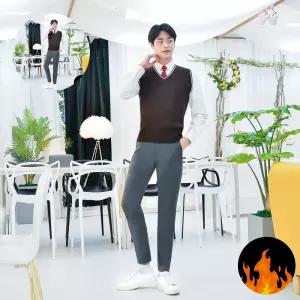 교복몰 (허리조절)기모 그레이 바지(남자)