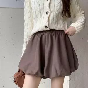 밴딩벌룬 호박 반바지 가을 팬츠 벨벳 캐주얼 플레어 와이드 겨울 데일리