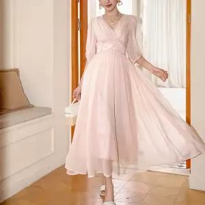 에네로 원피스 초가을 하늘하늘 브이넥 언발 쉬폰 여성쉬폰원피스 UNO3