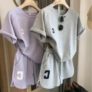 여성 여름 데일리 캐주얼 트레이닝 반팔 반바지 세트