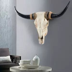 레트로 황소 머리 벽걸이 장식 창의적인 바 레스토랑 인테리어 모조 동물 레진 공예 소품함