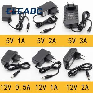 1pcs 5V 12V 1A 2A 0.5A EU 플러그 5.5mm x 2.5mm/5v3aDC 마이크로 USB 100-240V AC-DC 전원 어댑터 공급