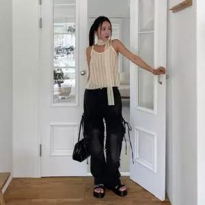 [옷자락]여자 러블리 뜨개 끈나시 머플러 세트