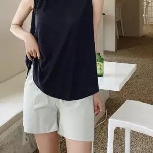 스판 밴딩 데일리 4부 반바지 베이직티 무지 반팔 여름티 기본반팔 이너티