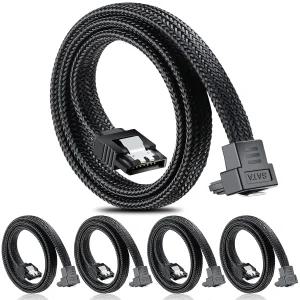 ElectOP SATA III 케이블 6Gbps 90도 직각 HDD SDD 데이터 3.0 나일론 브레이드 및 잠금 래치 SSD CD