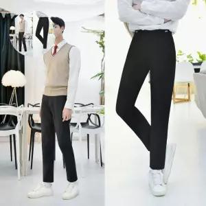 (빅사이즈) 허리조절 블랙 교복바지 남자 -6XL