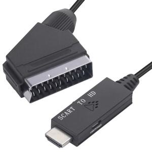 1m 비디오 컨버터 어댑터 Scart-HDMI 호환 1080P DC 5V 마이크로 USB 케이블 액세서리(셋톱박스용)