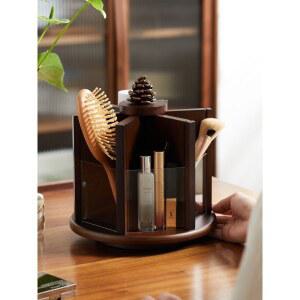 우드 회전트레이 화장대 수납 정리대