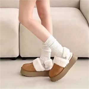 인기상품 털슬리퍼 스웨이드 슬리퍼 고리 탈부착 통굽 샌들 투웨이 [WFKQFBU_2