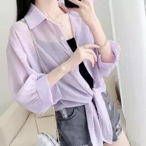 여름가디건 블라우스 겸용 시스루 썸머 여름 쉬폰 시스루가디건 여성 시원한소재 가디건 바캉스룩